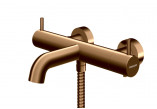 Dusch-set Kohlman Axel Brushed Copper mit Armatur termostatyczną, Aufputz-, rund Kopfbrause 25 cm - szczotkowana miedź