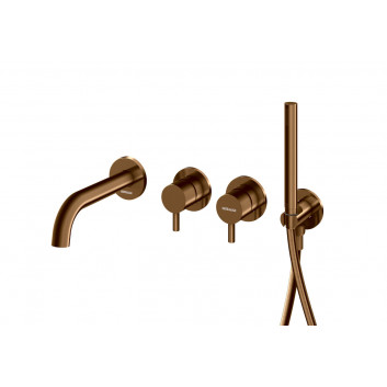 Armatur für Wanne und Dusche Kohlman Axel Brushed Copper thermostatisch, Aufputz - szczotkowana miedź