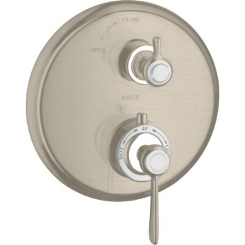 Armatur thermostatisch Axor Montreux mit Griff einarmig, Unterputz - Nickel gebürstet