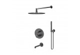 Dusch-set Emporia Ori, mit Kopfbrause okrągłą 25 cm - gun metal