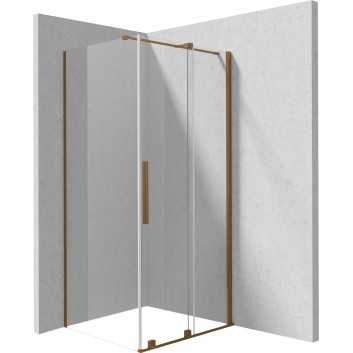 Duschkabine Deante Square quadratisch 90x90 cm - Glas transparent, profil gebürstetes Bronze