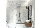 Duschwand Deante Prozma walk-in 80x195 cm - Glas transparent, profil gebürsteter Stahl