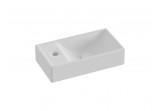 Keramik-waschtisch mini Ravak Veda Wall 40,8x22,2 cm, Version links, przeznaczona do instalacji na ścianie, z Überlauf. - weiß