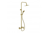 Dusch-set Excellent Pi, zur Wandmontage mit Kopfbrause 25 cm - golden szczotkowany