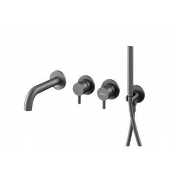 Wannenbatterie Kohlman Axel Brushed Copper Unterputz + dowolna Handbrause SP - szczotkowana miedź