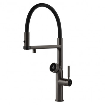 Wc-bürste Gessi Ingranaggio, zur Wandmontage, z czarną ceramiką - Black Metal Brushed PVD