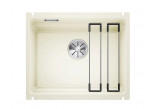 Zlewozmywak Keramik Blanco Etagon 500-U 54x45,6 cm jednokomorowy, Keramik PuraPlus mit Stöpsel InFino plus szyny - weiß Glanz 525149 
