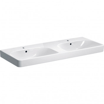 Waschtisch Geberit Smyle Square 55x44 cm, z Überlauf, mit Anschluss na baterie, mit Schicht KeraTect - weiß