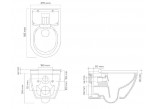 Set Oltens Hamnes Stille Becken WC hängend PureRim mit Schicht SmartClean mit WC-Sitz mit Softclosing