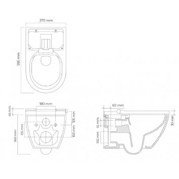 Set Oltens Hamnes Stille Becken WC hängend PureRim mit Schicht SmartClean mit WC-Sitz mit Softclosing