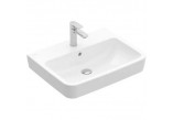 Aufsatzwaschtisch Villeroy & Boch O.novo, 55x46cm, z Überlauf, Hahnloch, Weiss Alpin CeramicPlus