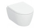 Becken WC hängend Geberit iCon 53x36 cm, bez kołnierza, spłukiwanie wirowe mit WC-Sitz mit Softclosing - weiß