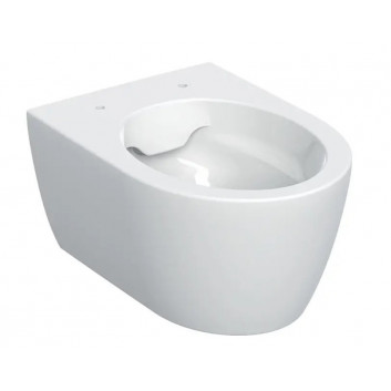 Becken WC hängend Geberit iCon 53x36 cm, bez kołnierza, spłukiwanie wirowe mit WC-Sitz mit Softclosing - weiß