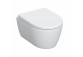 Becken WC hängend Geberit iCon 53x36 cm, bez kołnierza, spłukiwanie wirowe mit WC-Sitz mit Softclosing - weiß