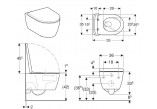 Becken WC hängend Geberit iCon 53x36 cm, bez kołnierza, spłukiwanie wirowe mit WC-Sitz mit Softclosing - weiß