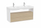 Schrank Bad- Roca Gap Pro 60 cm mit 2 Schubladen (do kompletacji z umywalką Gap lub blatem) - weiß Glanz