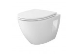 Set Cersanit Moduo Becken WC hängend 36x53 cm, bez kołnierza mit WC-Sitz mit Softclosing - weiß Glanz