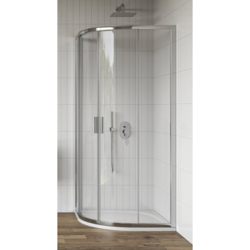Duschkabine Ravak Blix Slim BLSRV2K+BLSRV2K, złożona z dwóch sztuk Tür prysznicowych, 90x90x195 cm, Glas transparent z warstwą AntiCalc, profil Chrom glänzend