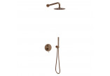 Dusch-set Excellent Pi, zur Wandmontage mit Kopfbrause 25 cm - golden szczotkowany