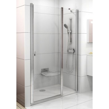 Drzwi wnękowe CSD2-100 Ravak Chrome dwuelementowe, satyna + transparent- sanitbuy.pl