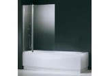 Parawan nawannowy Novellini Aurora 3 mit festem Element - 98x150 cm, silbernes Profil, Glas transparent 