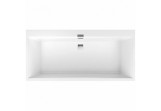 Badewanne rechteckig Villeroy&Boch Squaro Edge 12, 180x80 cm mit Füßen i systemem przlewowo-odpływowym, Quaryl, weiß Alpin