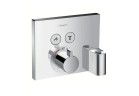 Armatur thermostatisch Hansgrohe ShowerSelect dla 2 odbiorników z Fixfit i Porter, Außenelement, montaż Unterputz, Chrom