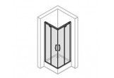 Duschkabine mit eckeinstieg Tür Schiebe- Huppe Aura 100x100 cm, wys. 200 cm, profil Chrom eloxal, transparentes Glas
