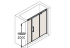 Tür für die Nische Schiebe- mit Festwand Huppe Aura 160 cm, wys. 190 cm PRAWE, silbernes Profil matt, transparent