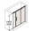 Tür für die Nische Schiebe- mit Festwand Huppe Aura 170 cm, wys. 190 cm PRAWE, silbernes Profil matt, transparent