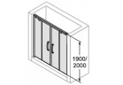 Tür für die Nische Schiebe- 2- częściowe Huppe Aura 160 cm, wys. 190 cm profil strebrny matt, transparent