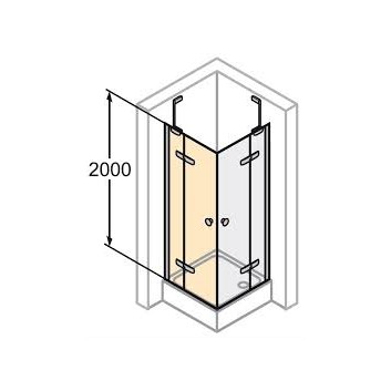 Drzwi suwane Huppe Aura Elegance , 900 x 900 mm, szkło srebrny mat , przeźroczyste- sanitbuy.pl