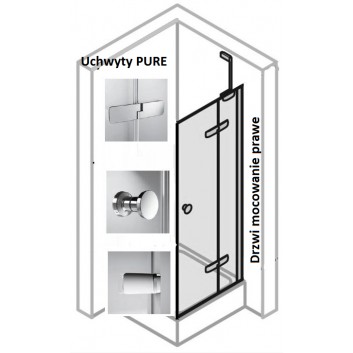 Drzwi suwane Huppe Aura Elegance , 900 x 900 mm, szkło srebrny mat , przeźroczyste- sanitbuy.pl