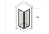 Duschkabine mit eckeinstieg Huppe Classics 75x75 cm, Tür Schiebe-, selbern glänzend, transparentes Glas 