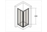 Drzwi suwane Huppe Aura Elegance , 900 x 900 mm, szkło srebrny mat , przeźroczyste- sanitbuy.pl