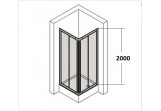 Duschkabine mit eckeinstieg Huppe Classics 80x80 cm, Tür Schiebe-, selbern glänzend, transparentes Glas 