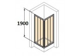 Duschkabine mit eckeinstieg Huppe Classics 90x90 cm, Tür Schiebe- 3-częściowe, selbern glänzend, transparentes Glas 
