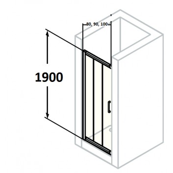 drzwi suwane huppe aura elegance , 900 x 900 mm, glas srebrny mat , transparent- sanitbuy.pl