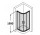 Duschkabine halbrund Tür Schiebe- Huppe Classics 90x90 cm, silbern matt, transparentes Glas 
