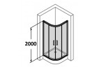 Duschkabine halbrund Tür Schiebe- Huppe Classics 80x80 cm, wys. 200 cm, selbern glänzend , transparentes Glas mit Schicht Anti Plaque 