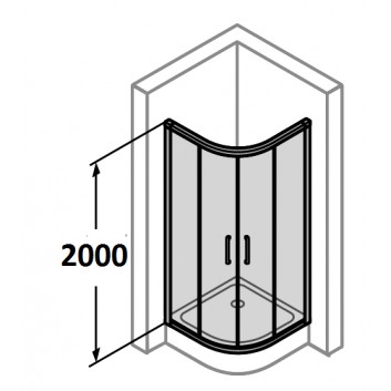 tür suwane huppe aura elegance , 900 x 900 mm, glas silbern matt , transparent- sanitbuy.pl