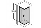 Kabine wejście Narożne Schiebe- Huppe Classics 80x80 cm, wys. 200 cm, selbern glänzend, transparentes Glas mit Schicht Anti Plaque 