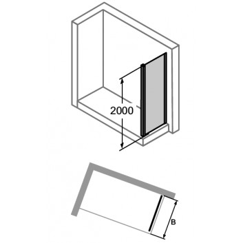 tür suwane huppe aura elegance , 900 x 900 mm, glas silbern matt , transparent- sanitbuy.pl