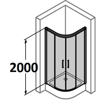 tür suwane huppe aura elegance , 900 x 900 mm, glas silbern matt , transparent- sanitbuy.pl