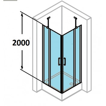 tür suwane huppe aura elegance , 900 x 900 mm, glas silbern matt , transparent- sanitbuy.pl