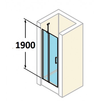 tür suwane huppe aura elegance , 900 x 900 mm, glas silbern matt , transparent- sanitbuy.pl