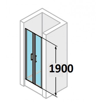 tür suwane huppe aura elegance , 900 x 900 mm, glas silbern matt , transparent- sanitbuy.pl