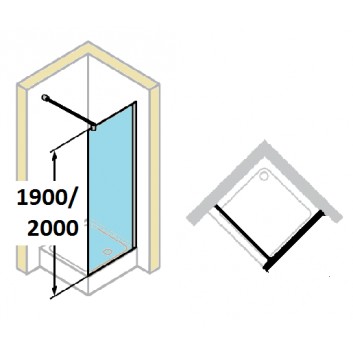 tür suwane huppe aura elegance , 900 x 900 mm, glas silbern matt , transparent- sanitbuy.pl