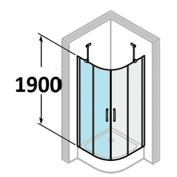 tür suwane huppe aura elegance , 900 x 900 mm, glas silbern matt , transparent- sanitbuy.pl