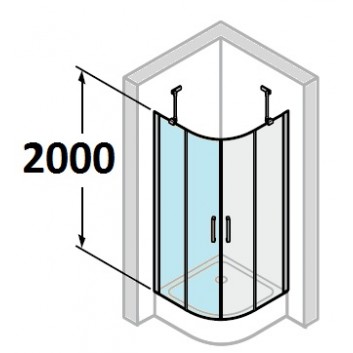 tür suwane huppe aura elegance , 900 x 900 mm, glas silbern matt , transparent- sanitbuy.pl